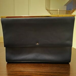 Kate Spade New York Monroe Place Rare Navy Leather Clutch